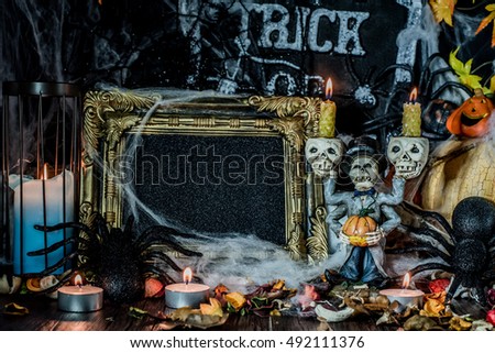 Halloween decoration with empty background