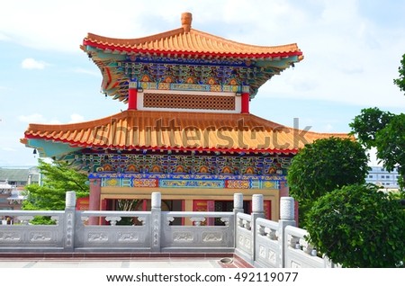 House of Holy in Chinese Temple. Royalty-Free Stock Photo #492119077