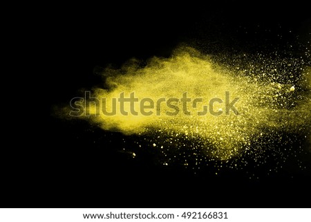 abstract powder explosion on black background