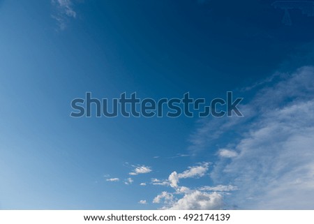 image of blue sky and white clouds on day time for background usage.