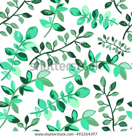 Elegant seamless pattern with hand drawn decorative leaves, design elements. Floral pattern for invitations, greeting cards, scrapbooking, print, gift wrap, manufacturing