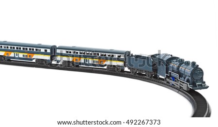 Toy train isolated on white background