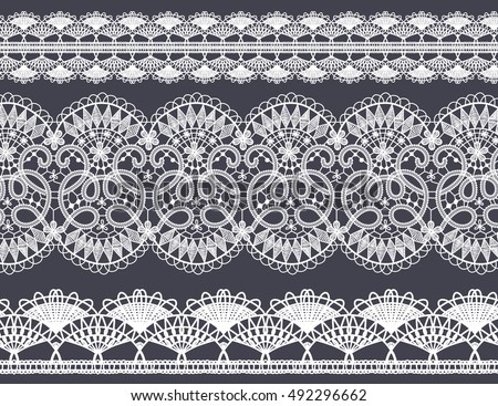 Set of hand-drawn Lace