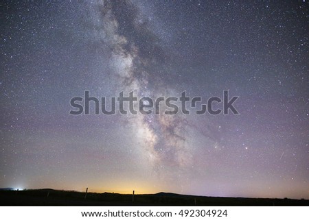 Milky Way. Beautiful summer night sky with stars.