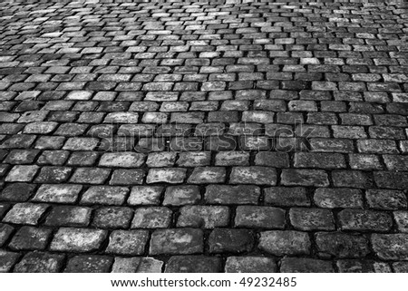 paved road, black and white