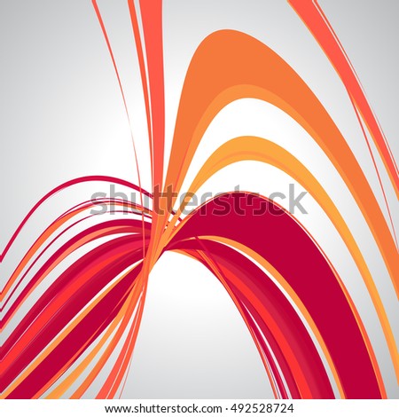abstract background, swirling lines, colorful vector illustration. Orange, red, pink colors