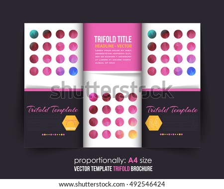 Multicolored Brochure Template, Trifold Design. Business Leaflet, Magazine Cover