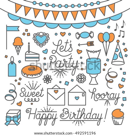 Let's Party Illustrations and Type