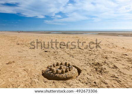Golden sandy beach at Camber Sands East Sussex England UK Europe