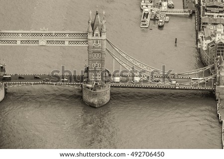 The Tower Bridge magnificence in London.