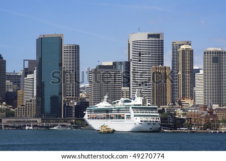Australia Sydney Circular quay international terminal ocean liner City skyscrapers skyline