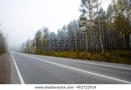 Autumn landscape highway, prospect