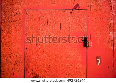 color vintage metal plate with cracked paint and big paint spots because of time as background, metal wall with rusty spots and cracked paint as texture, toned to color, high quality resolution