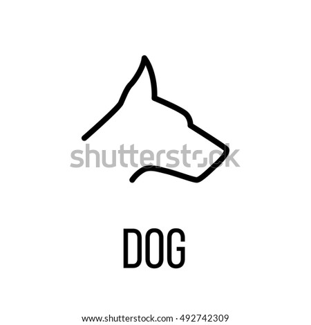 Dog icon or logo in modern line style. High quality black outline pictogram for web site design and mobile apps. Vector illustration on a white background. 