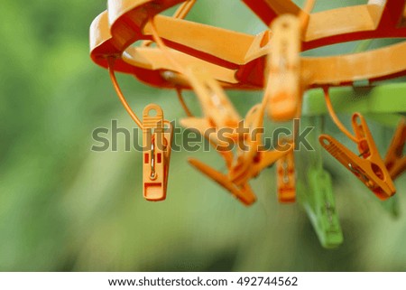 hanging clothespins - Selective focus