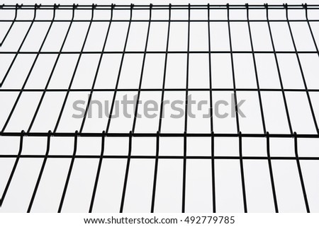 The iron lattice of twigs on white background