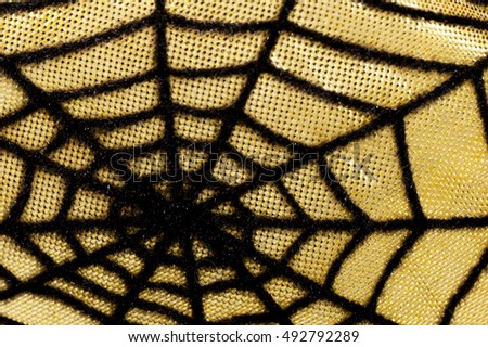 Close up of spiderweb and thread texture for Halloween themed background