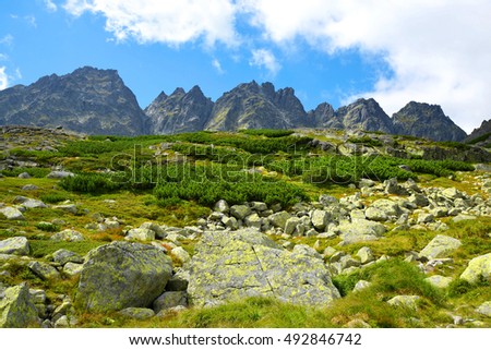 Mountain ridge Bast. Mengusovska Valley in Vysoke Tatry (High Tatras), Slovakia