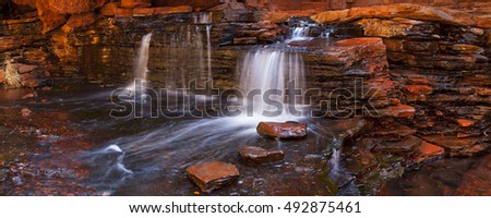 A small waterfall in the Hancock Gorge in Karijini National Park, Western Australia.