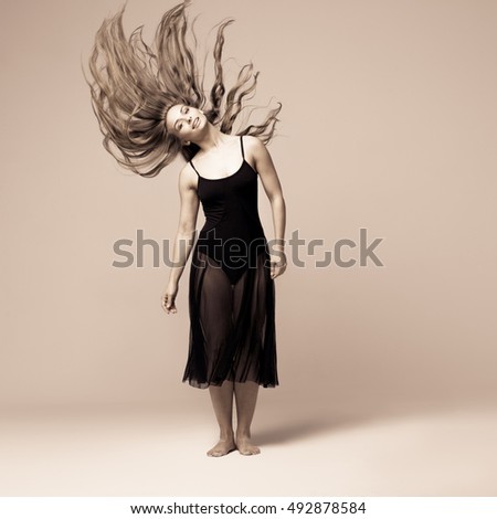 Ballet dancer woman black dress 