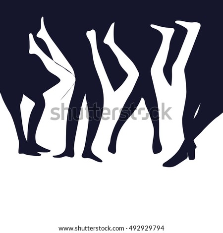 Silhouette of legs of male and female. Cover poster