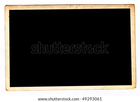 Abstract background, old photography frame isolated on black