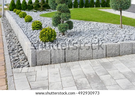 Modern garden design Royalty-Free Stock Photo #492930973