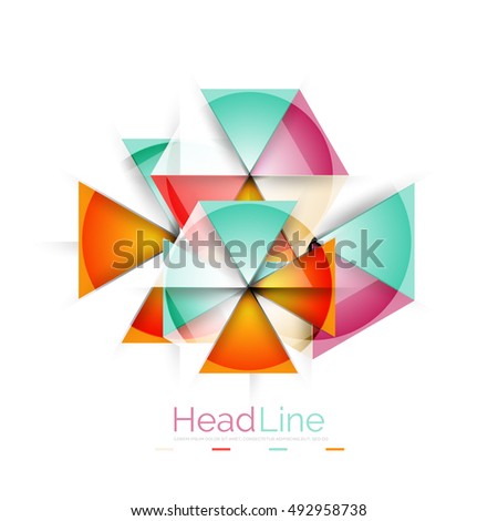 Vector 3d geometric abstract background, triangle template