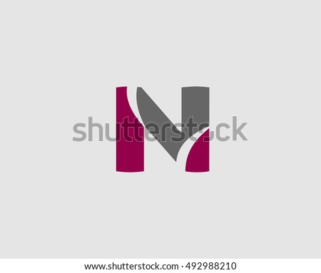 Vector illustration of abstract icons based on the letter N logo
