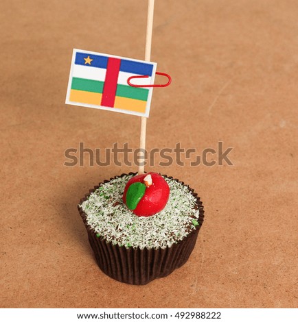 flag on a apple cupcake,picture of a
