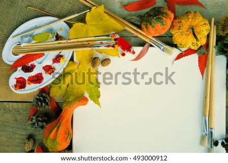 autumn frame , nature concept with copy space