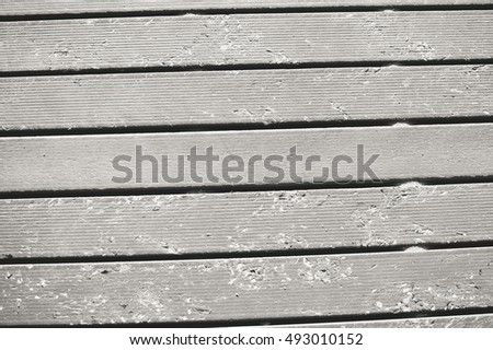 Top view of sand on planked wood outside background