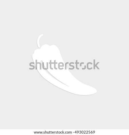 pepper - white vector  icon with shadow