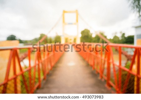 Blurred the bridge with sunlight