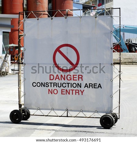 Danger Construction Area sign