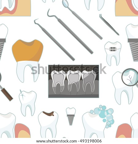 Dental tooth icons pattern. Vector illustration EPS 10