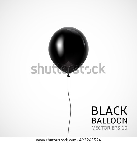 Black balloon isolated on white background. Vector illustration for your graphic design.