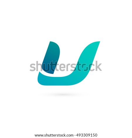 Logo U letter on white background.
