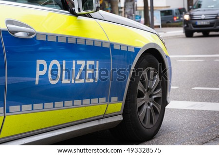 German Polizei Police Car Sports Fast Wheel Asphalt Mirror Blue