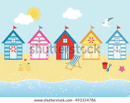 By The Seaside / Beach Huts in a Row