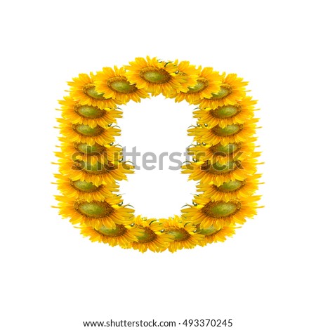 Number 0 made from Sunflower