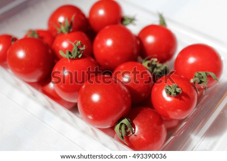 Cherry tomatoes on the box to sale in Kuromon Ichiba Market, Osaka, Japan