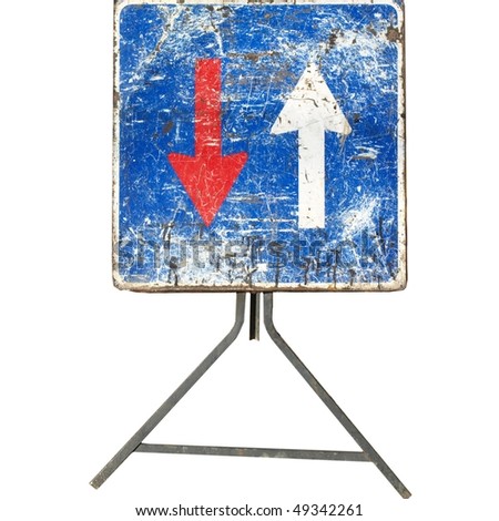 Grunge traffic sign for road works