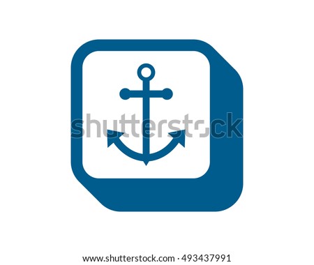 blue anchor port dock sailor marine navy image vector icon logo symbol
