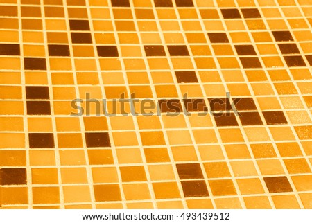 Modern glass mosaic tiles background, small mosaic texture, yellow mosaic in bathroom, high quality resolution