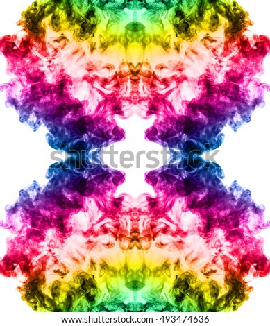 Design concept. Ready solutions design. Gradient multicolored jetstream ink in water arranged like a fractal.