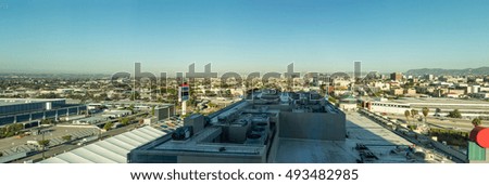 Blue sky at day over downtown Los Angeles, California