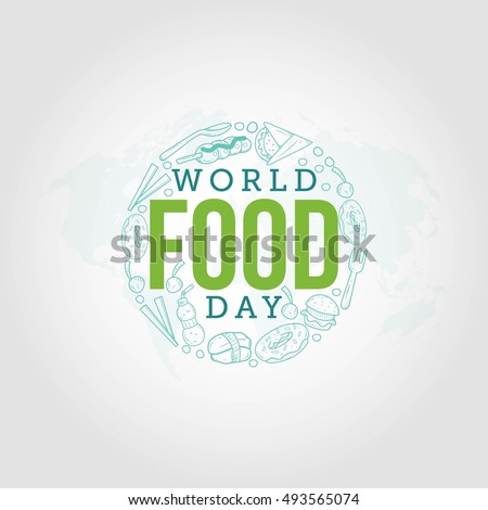 World Food Day Vector Illustration. Suitable for greeting card, poster and banner. Royalty-Free Stock Photo #493565074