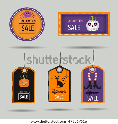 Halloween sale badges vector. illustration EPS10.