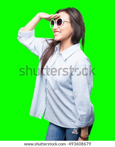 asian woman looking far